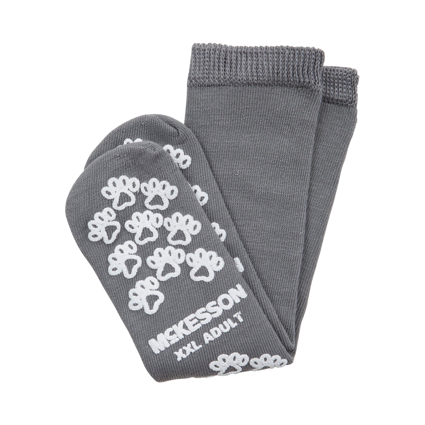 McKesson Terries™ Slipper Socks Unisex Adult 2X-Large Single Tread Single Patient Use Gray (504733_CS)