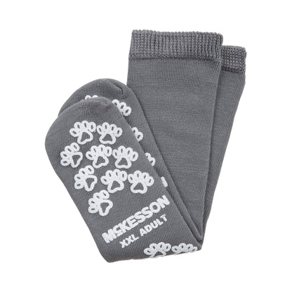 McKesson Terries™ Slipper Socks Unisex Adult 2X-Large Single Tread Single Patient Use Gray (504733_CS)