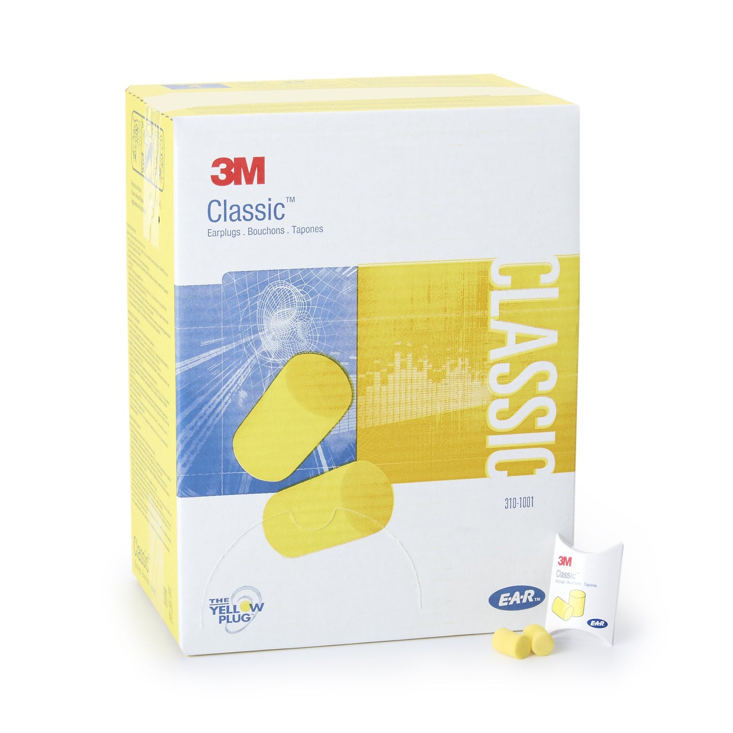 3M™ E-A-R™ Classic™ Ear Plugs Cordless One Size Fits Most Yellow (650987_CS)