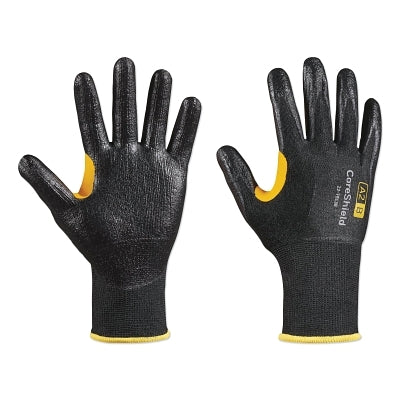 PIP CoreShield™ A2/B Coated Cut Resistant Gloves, 6/XS, HPPE Black Liner, Smooth Nitrile Black Coating, 13 ga (582-22-7913B6XS)