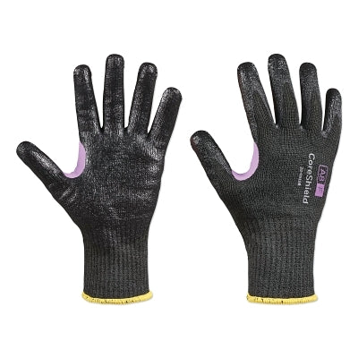 Honeywell CoreShield™ A8/F Coated Cut Resistant Gloves, 7/Small, HPPE/Kevlar®/Alloy, Smooth Nitrile, 10 ga, Black (582-28-0910B7S)