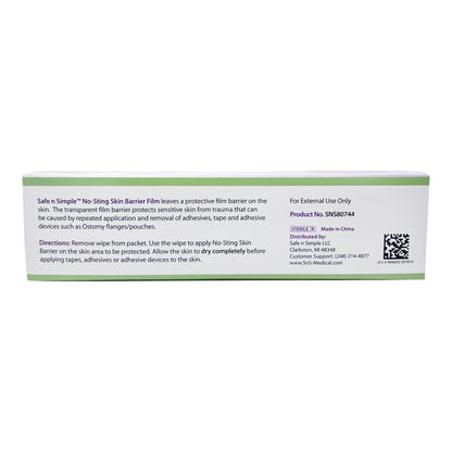 Safe N Simple™ No-Sting Skin Barrier Wipe 60% / 20% Strength Purified Water / Polyvinylpyrrolidone / Glycerin / Propylene Glycol Individual Packet Sterile (773689_EA)