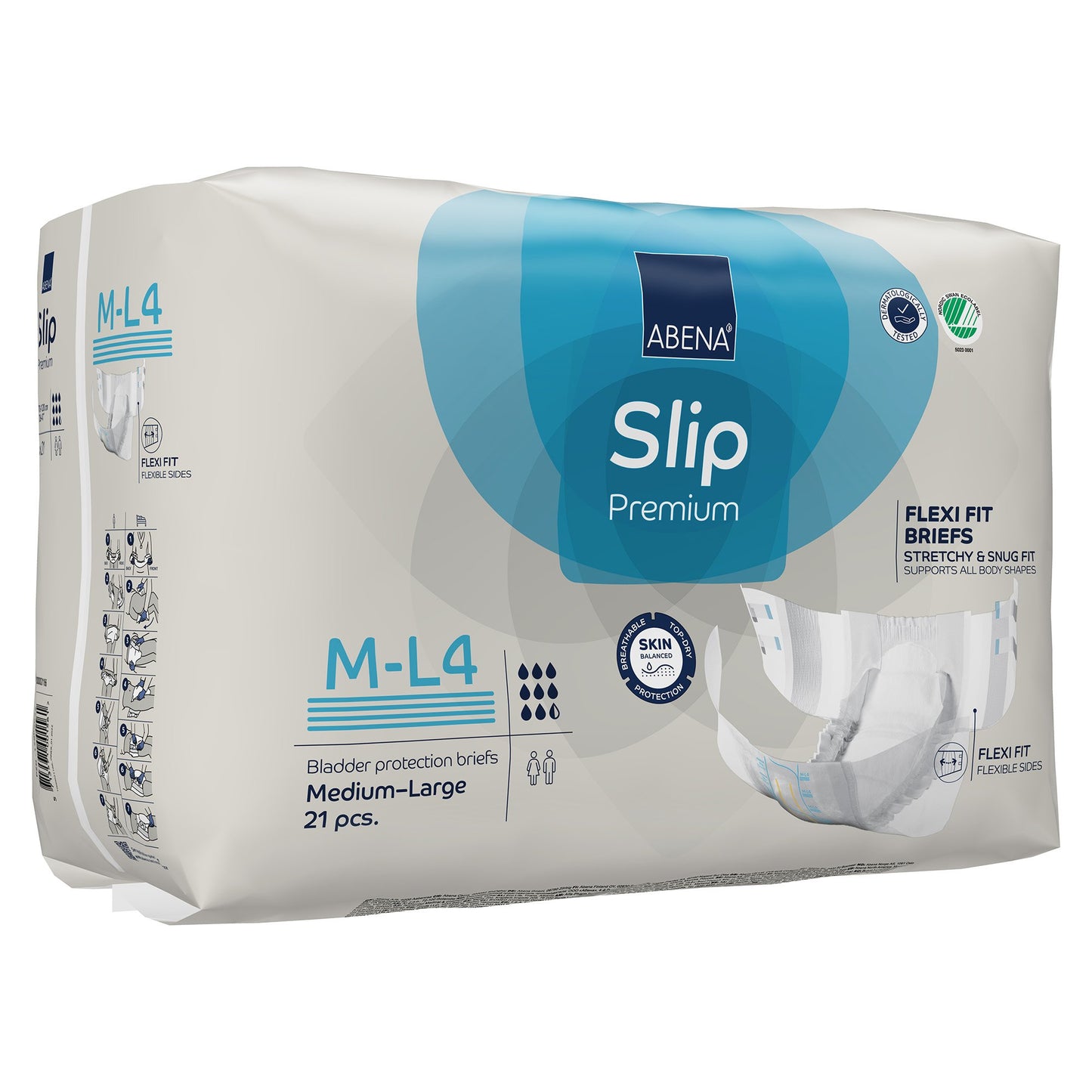 Abena Slip Flexi Fit Unisex Adult Incontinence Brief Medium / Large Disposable Heavy Absorbency (1246192_CS)