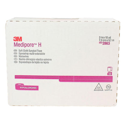 3M™ Medipore™ H Perforated Medical Tape White 3 Inch X 10 Yard Soft Cloth NonSterile (324082_CS)