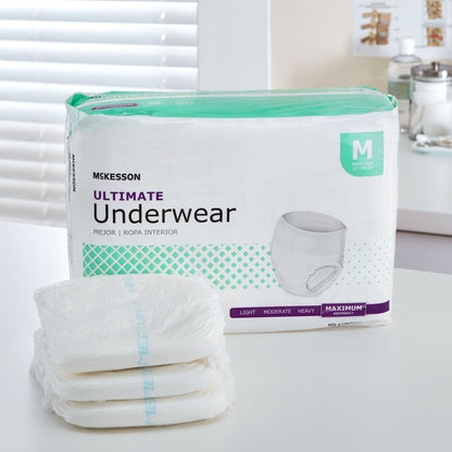 McKesson Unisex Adult Absorbent Underwear Pull On with Tear Away Seams Medium Disposable Heavy Absorbency (1123835_CS)