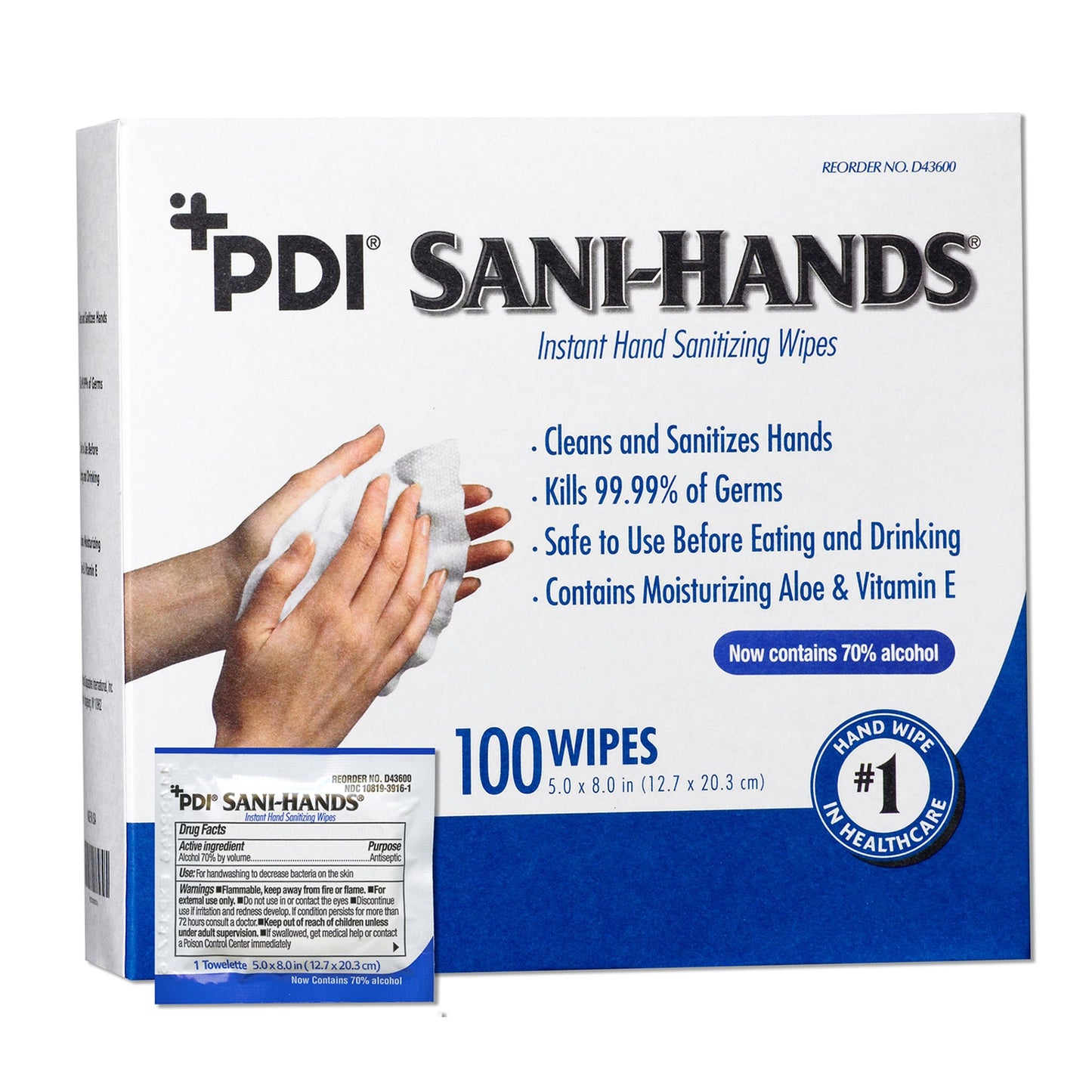 Sani-Hands® Hand Sanitizing Wipe 100 Count Ethyl Alcohol Wipe Individual Packet (642392_BX)
