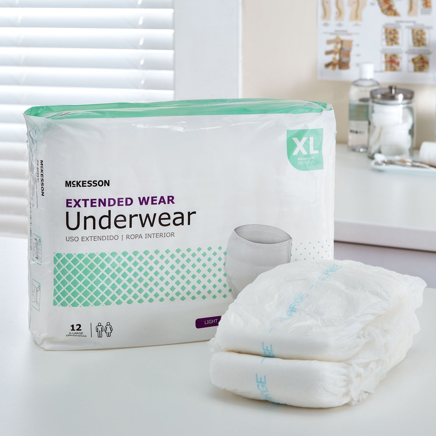 McKesson Unisex Adult Absorbent Underwear Pull On with Tear Away Seams X-Large Disposable Heavy Absorbency (1123840_CS)
