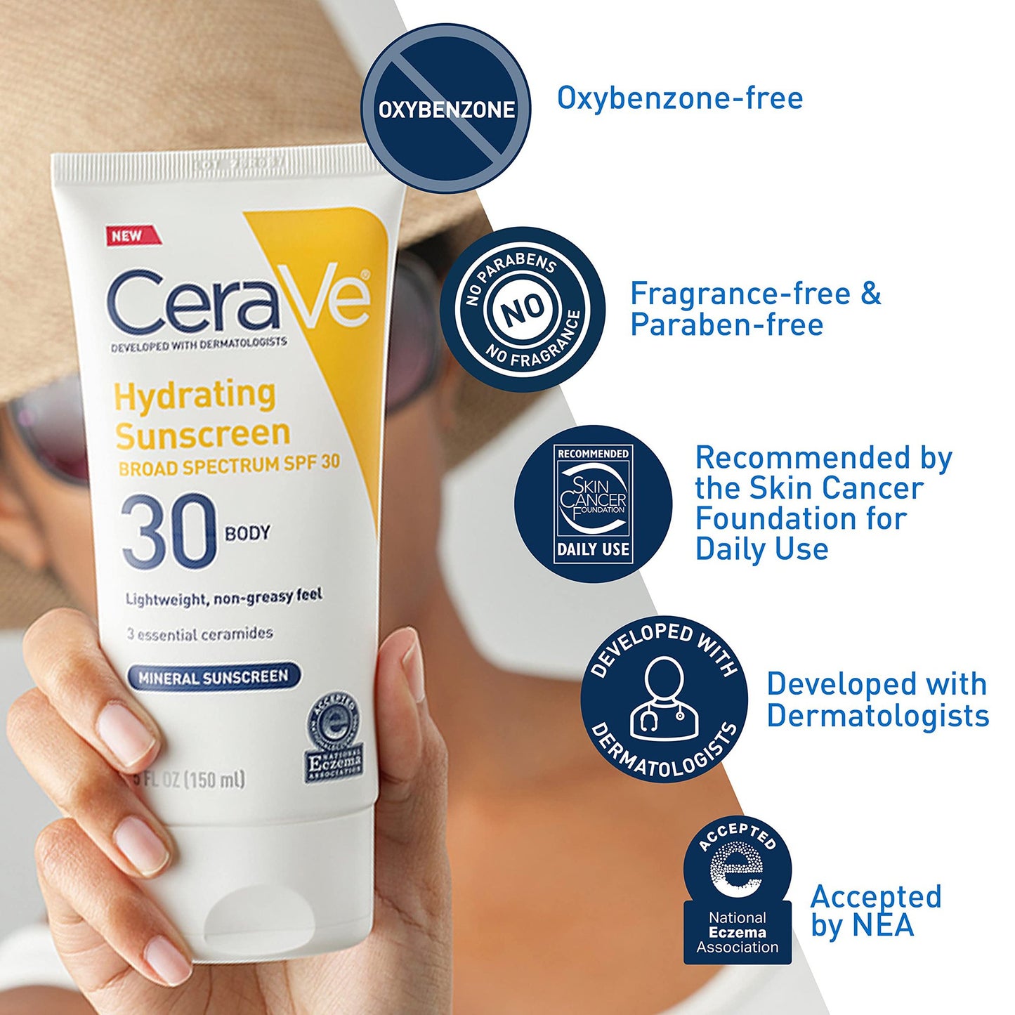 CeraVe® Hydrating Mineral Sunscreen SPF 30 Lotion 5 oz. Tube (1253459_EA)