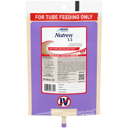Nutren® 1.5 Tube Feeding Formula Unflavored Liquid 1000 mL Ready to Hang Prefilled Container (669415_CS)