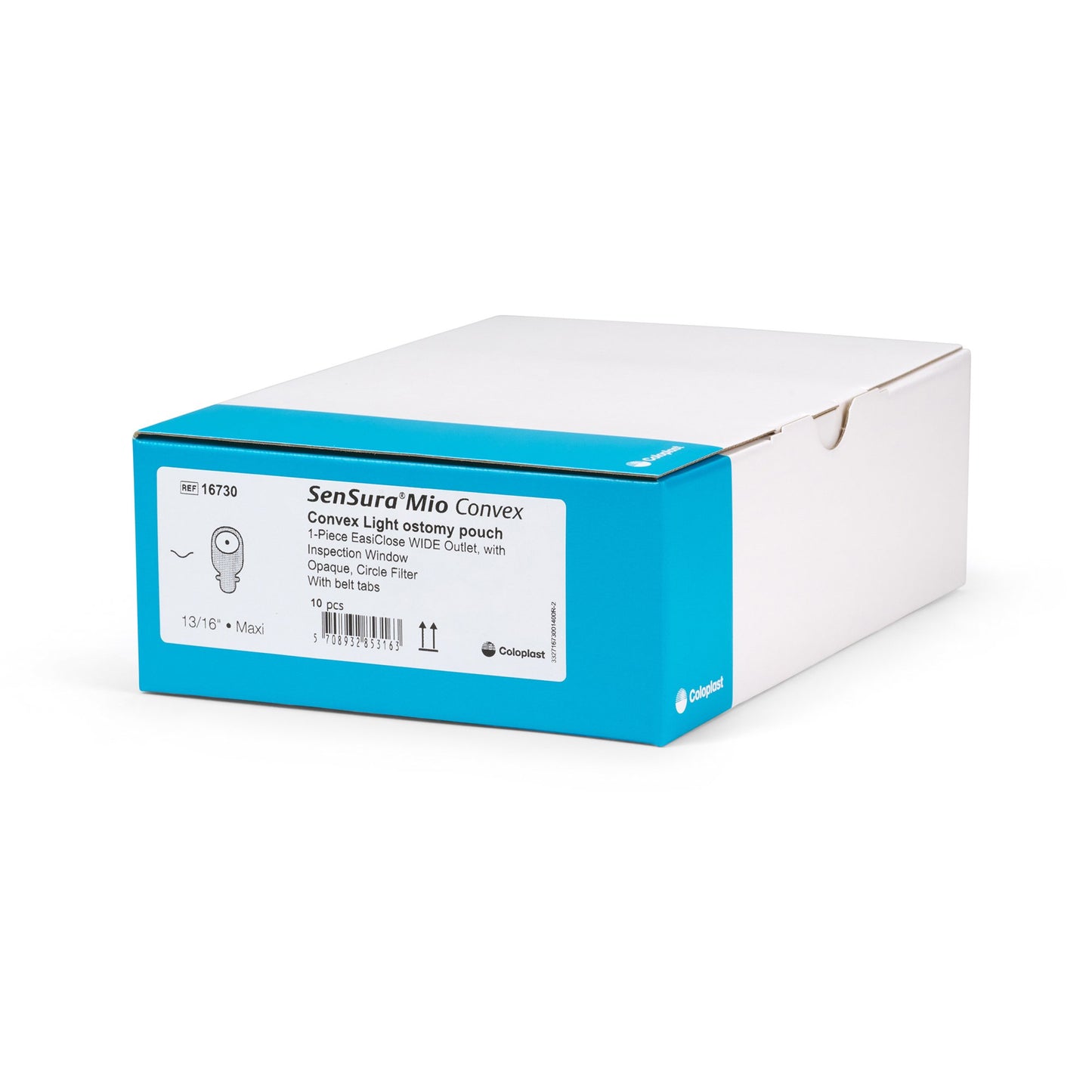 SenSura® Mio Convex Ostomy Pouch One-Piece System 11 Inch Length, Maxi Convex Light, Pre-Cut 13/16 Inch Stoma Drainable (1006177_BX)