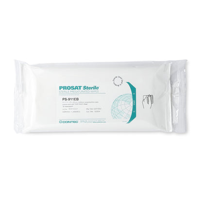 PROSAT® Sterile™ Surface Disinfectant Cleaner Premoistened Cleanroom Manual Pull Wipe 30 Count Pouch Alcohol Scent Sterile (917971_EA)