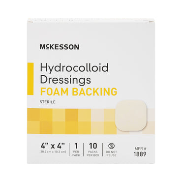McKesson Hydrocolloid Dressing Foam Backing 4 X 4 Inch Square Hydrocolloid / Foam (882995_EA)