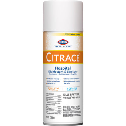 Clorox Healthcare® Citrace® Hospital Surface Disinfectant / Sanitizer Alcohol Based Aerosol Spray Liquid 14 oz. Can Citrus Scent NonSterile (156486_CS)