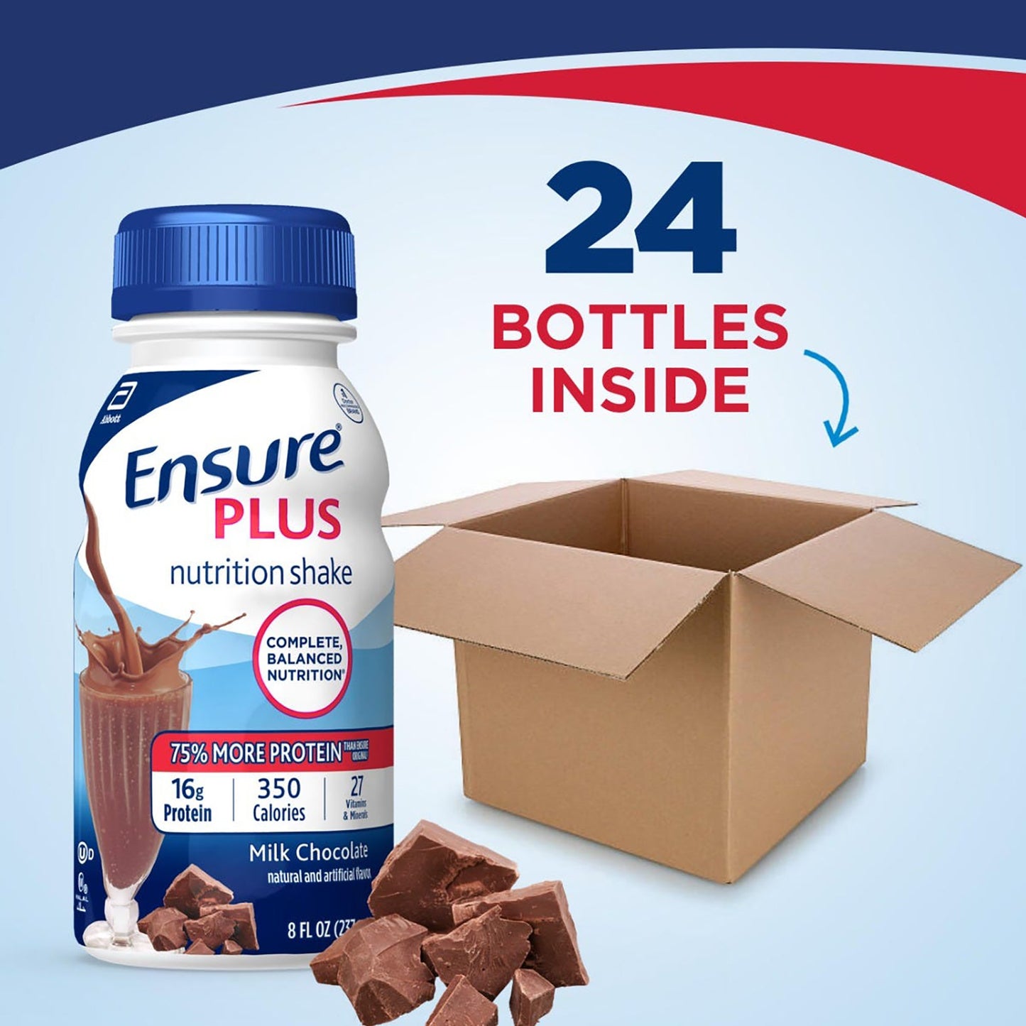 Ensure® Plus Nutrition Shake Oral Supplement Milk Chocolate Flavor Liquid 8 oz. Bottle (649272_PK)