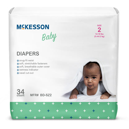 McKesson Unisex Baby Diaper Size 2 Disposable Heavy Absorbency (1144475_BG)