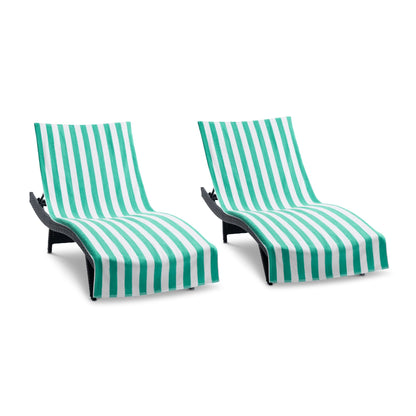Arkwright Home California Cabana Chaise Cover 30x85 Green (2/Pack) (P-CC-CABANA-GR)