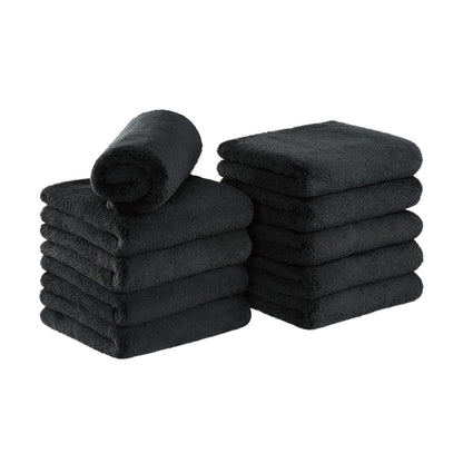 Arkwright Home Bck2U Coral Fleece Salon Towel 16x27 Black (10/Pack) (PNP915117BK)