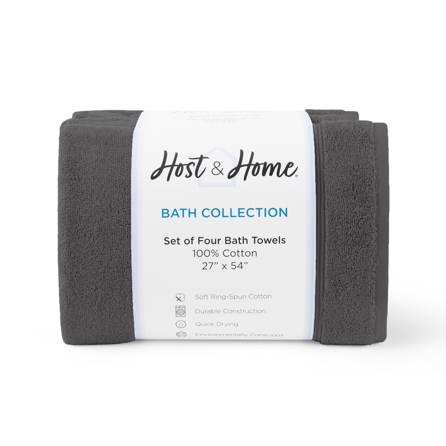 Arkwright Home® Host & Home Bath Towel 27x54 Dark Grey, 24/Case (BT-HH2754-DG-CS)