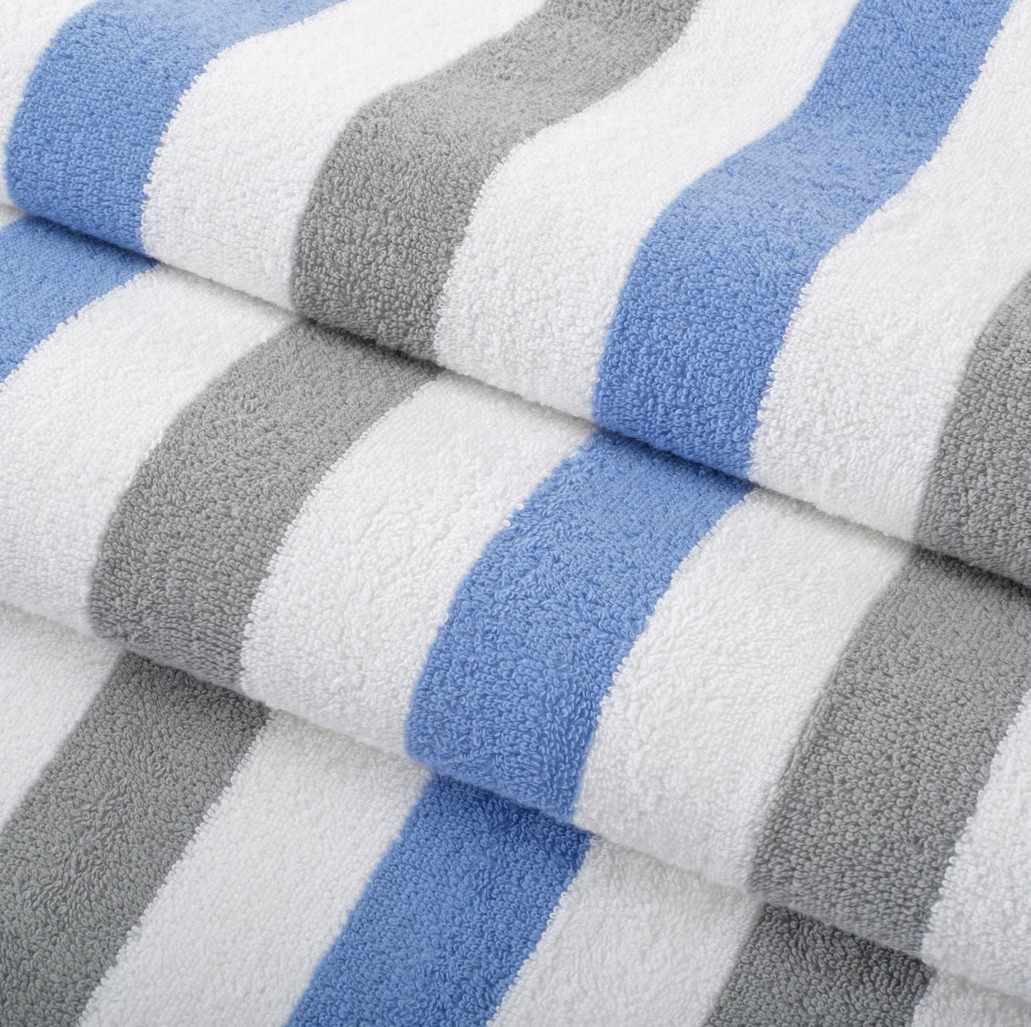 Hospeco® Cabo Cabana Beach Towel 30x70 Grey/Navy, 24/Case (HOSCABOCABANA-GY-NV-CS)