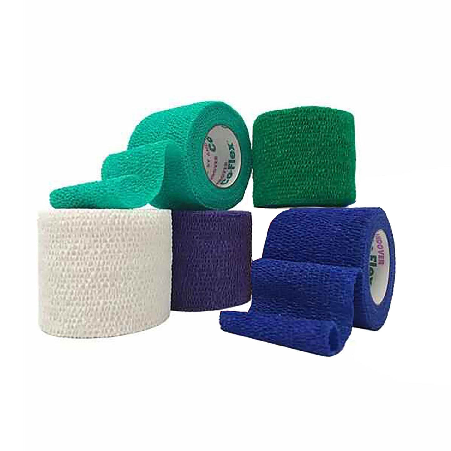 CoFlex® Cohesive Bandage 2 Inch X 5 Yard Self-Adherent Closure Teal / Blue / White / Purple / Green NonSterile 14 lbs. Tensile Strength (463058_EA)