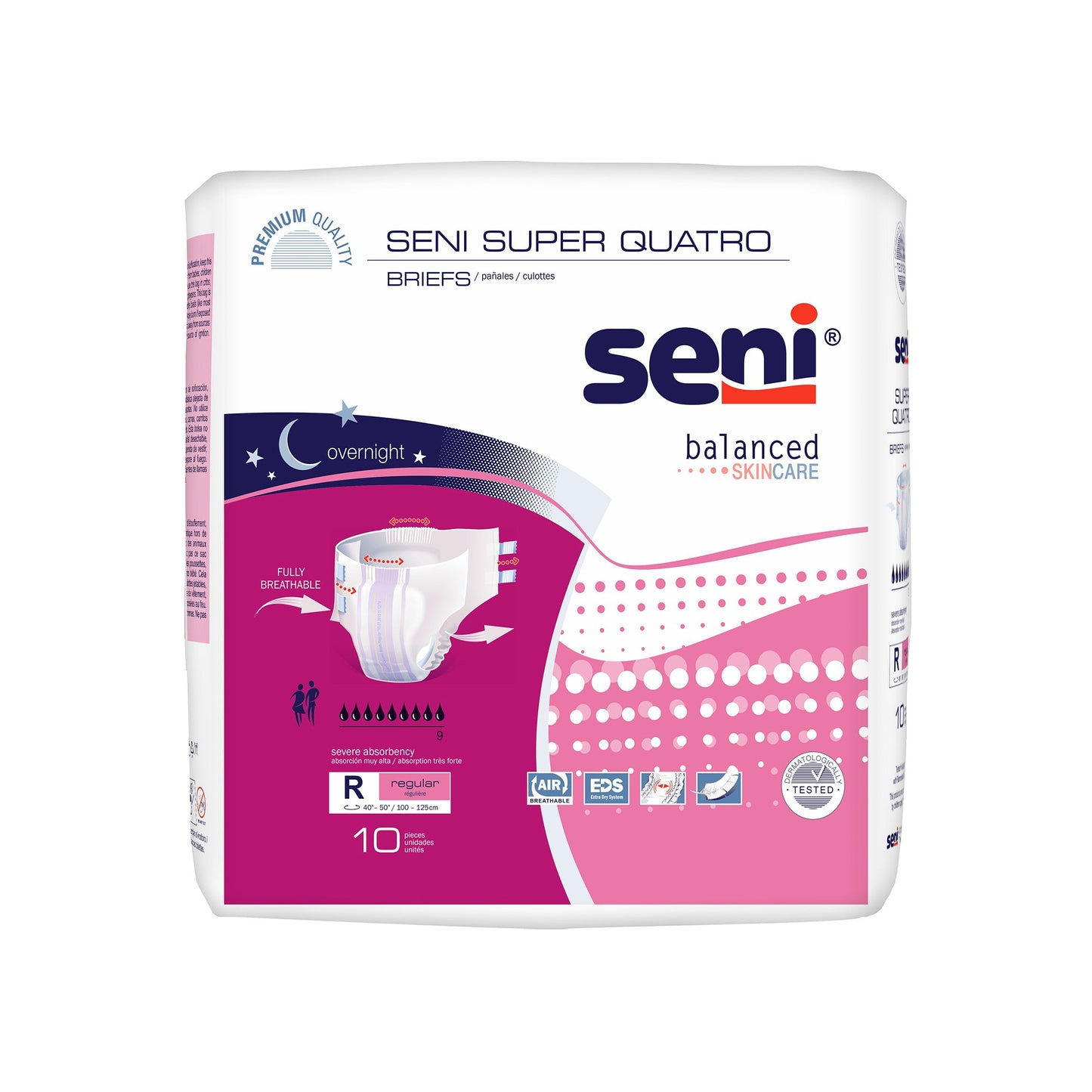 Seni® Super Quatro Unisex Adult Incontinence Brief Regular Disposable Heavy Absorbency (1163837_PK)
