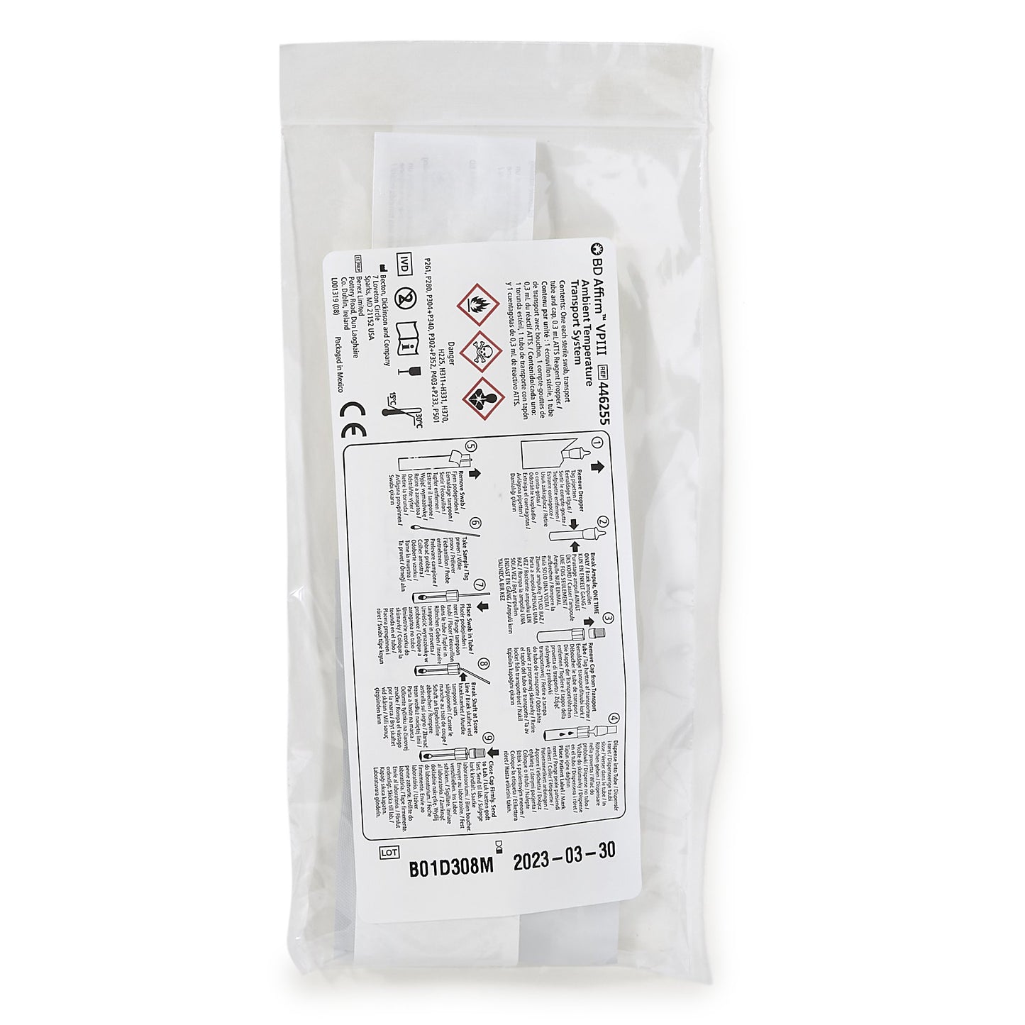 BD Affirm™ VPIII Specimen Collection and Transport Kit 0.3 mL Collection Tube Sterile (517859_EA)
