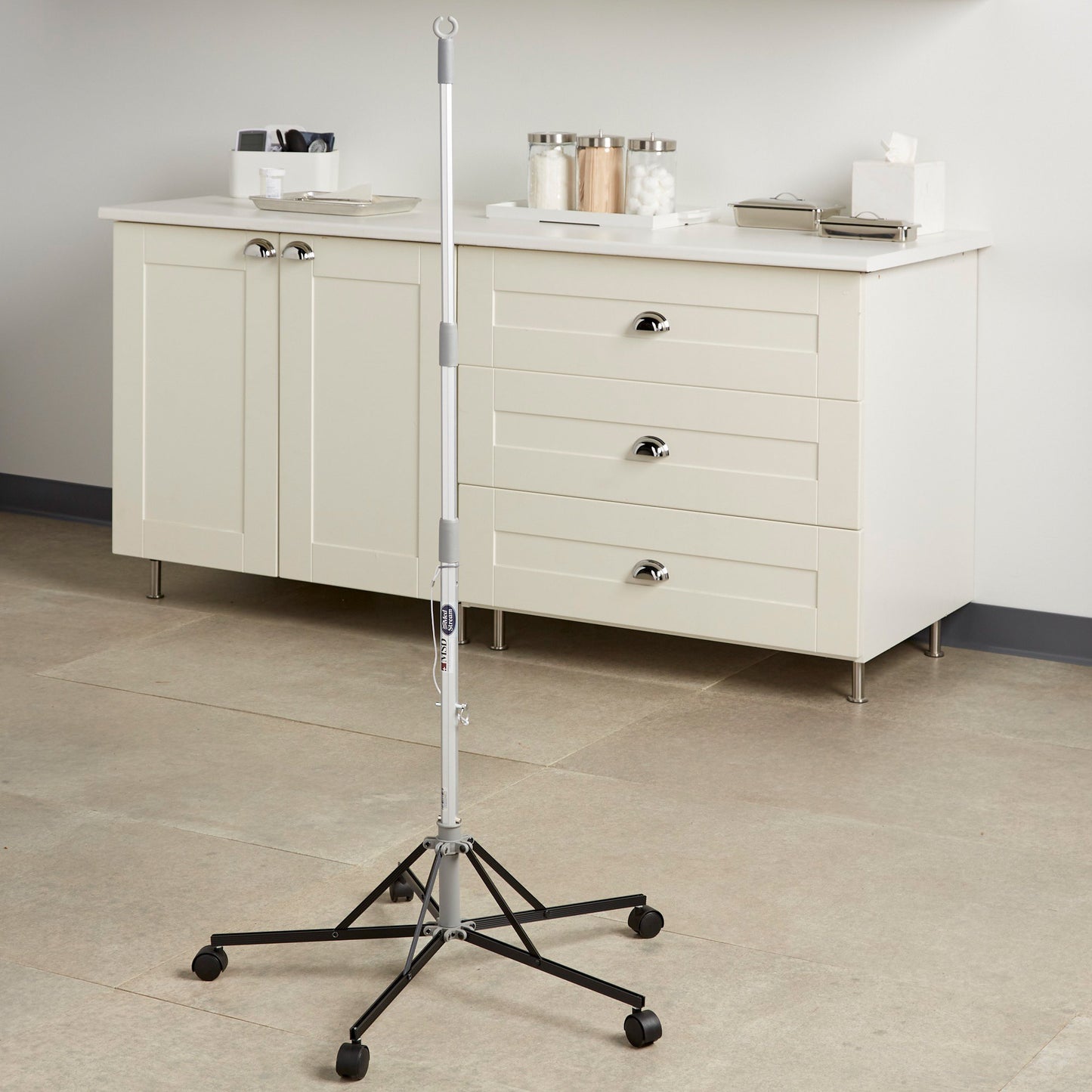 drive™ Disposable IV Stand Floor Stand 2 Hooks 5 Legs with Casters (1139254_CS)