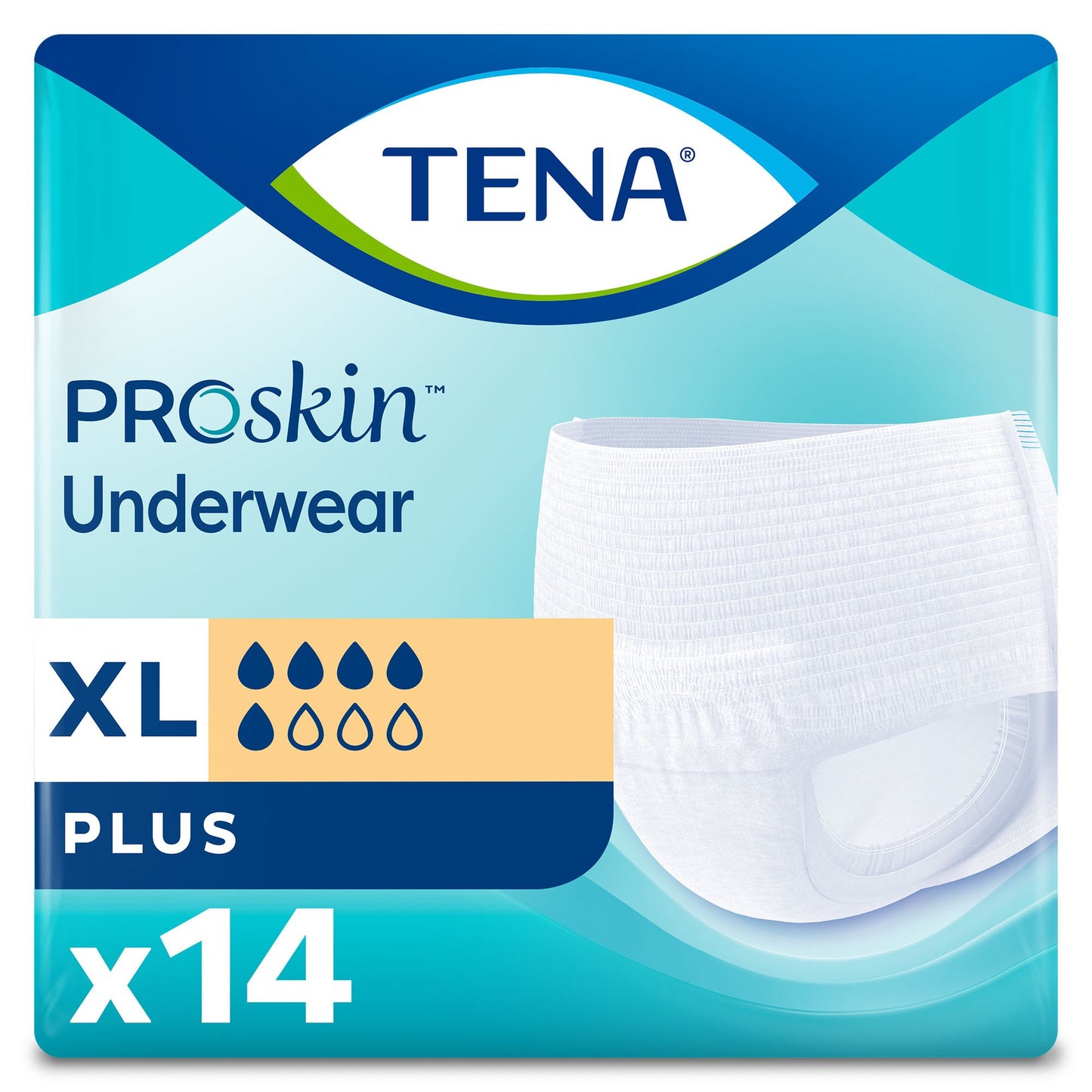 TENA® ProSkin™ Plus Unisex Adult Absorbent Underwear Pull On with Tear Away Seams X-Large Disposable Moderate Absorbency (1182394_PK)