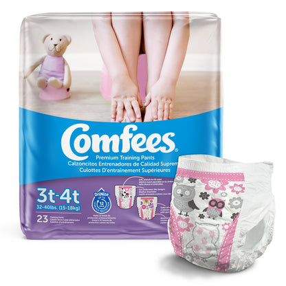 Comfees® Female Toddler Training Pants Pull On with Tear Away Seams Size 3T to 4T Disposable Moderate Absorbency (955453_CS)