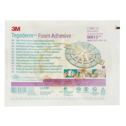 3M™ Tegaderm™ High Performance Foam Dressing 5-5/8 X 6-1/8 Inch With Border Film Backing Acrylic Adhesive Oval Sterile (479850_BX)