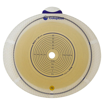 SenSura® Flex Xpro Ostomy Barrier Trim to Fit, Standard Wear Double Layer Adhesive 70 mm Flange Yellow Code System 3/8 to 2-3/4 Inch Opening (736460_BX)