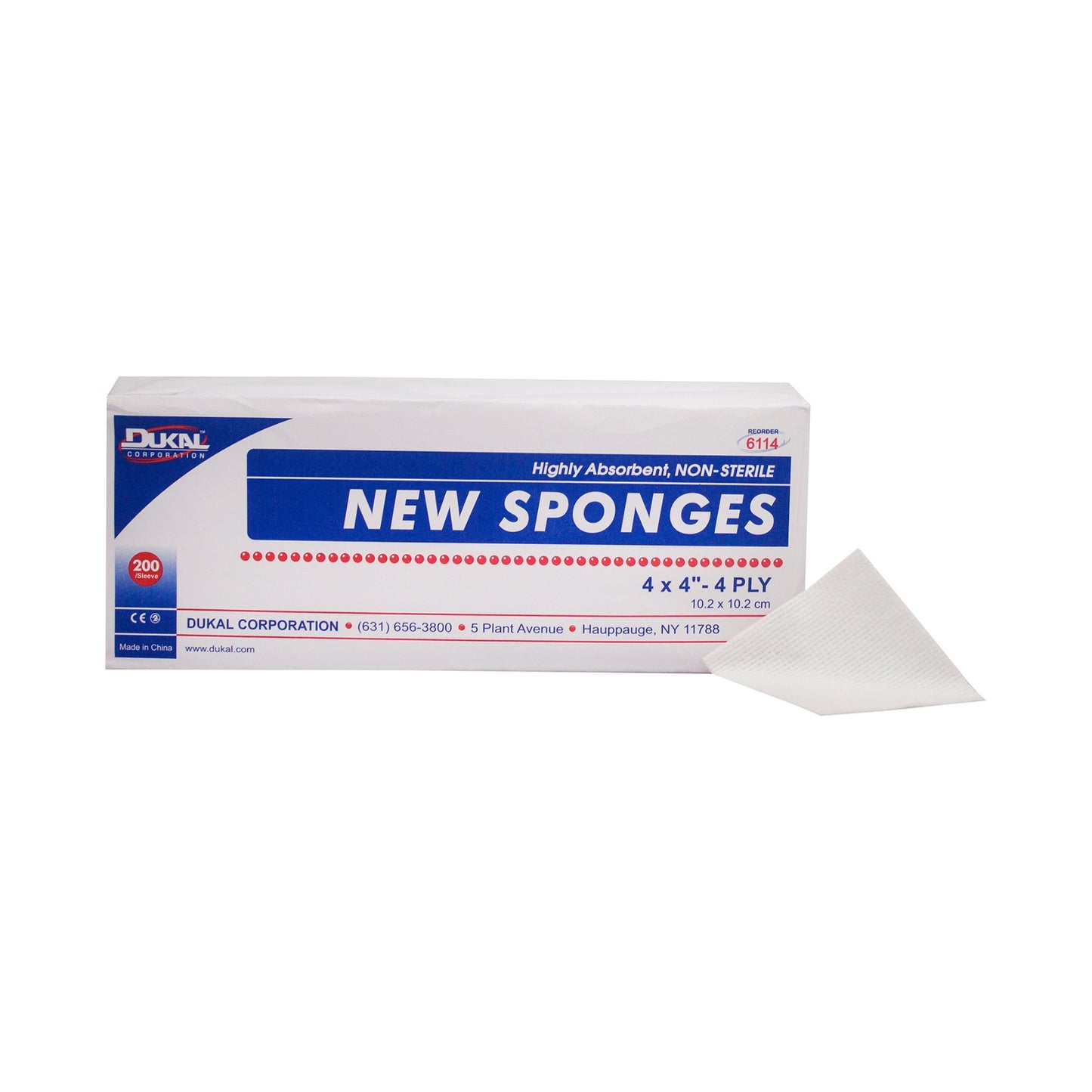 Dukal™ Nonwoven Sponge 4 X 4 Inch 4-Ply NonSterile 200 per Pack (531233_CS)