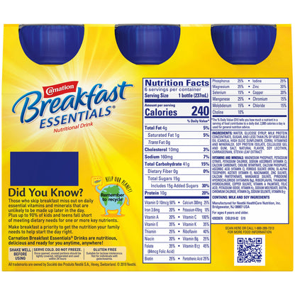 Carnation Breakfast Essentials® Oral Supplement French Vanilla Flavor Liquid 8 oz. Bottle (906177_PK)