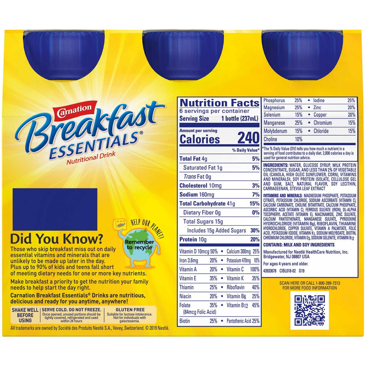 Carnation Breakfast Essentials® Oral Supplement French Vanilla Flavor Liquid 8 oz. Bottle (906177_EA)