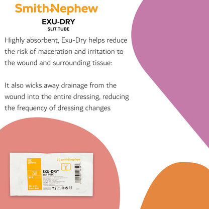 EXU-DRY Anti-Shear Super Absorbent Dressing 2 X 3 Inch Slit Tube (474300_CS)