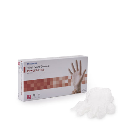 McKesson Confiderm® Exam Glove Small NonSterile Vinyl Standard Cuff Length Smooth Clear Not Rated (871022_BX)