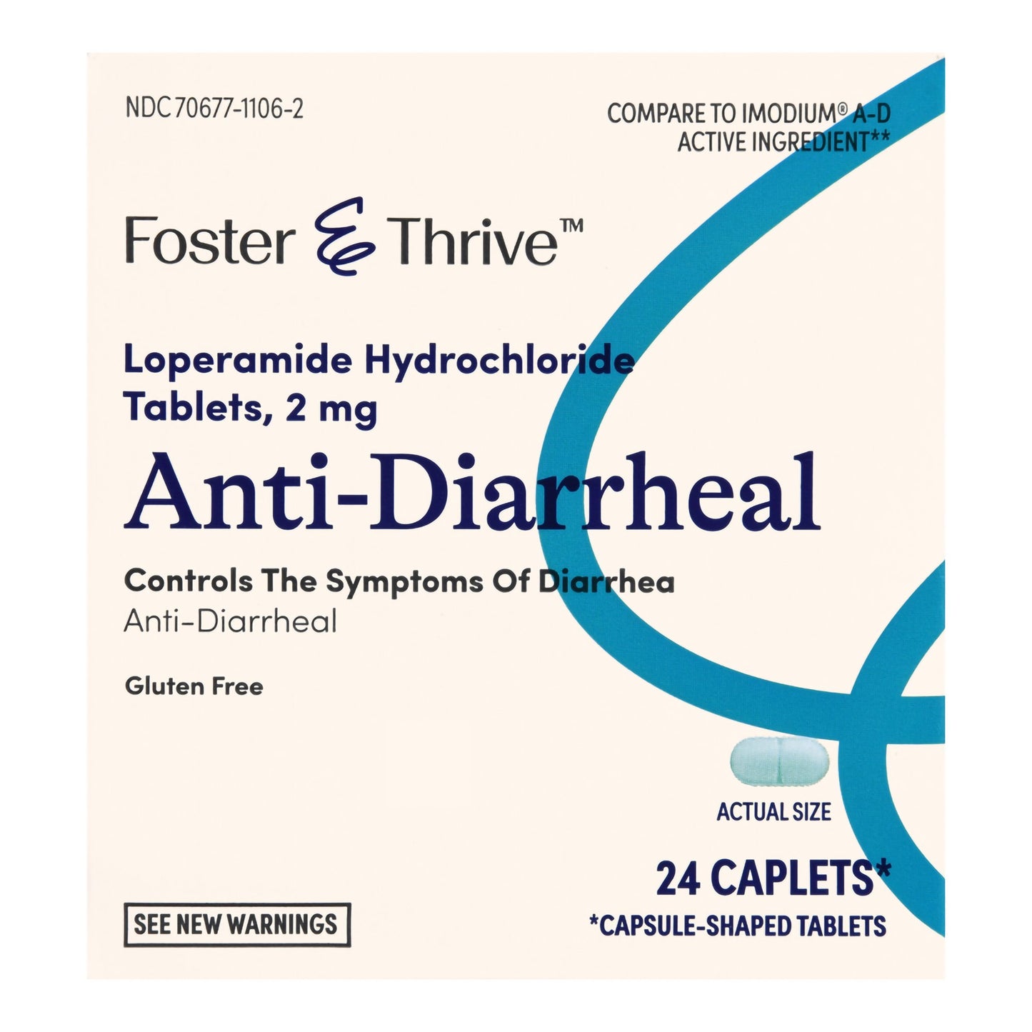 Foster & Thrive™ Anti-Diarrheal 2 mg Strength Caplet 24 per Box (1238929_CT)