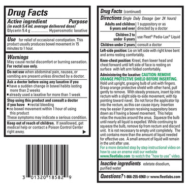 Fleet® Laxative Suppository 7.5 mL 5.4 Gram Strength Glycerin (786875_BX)