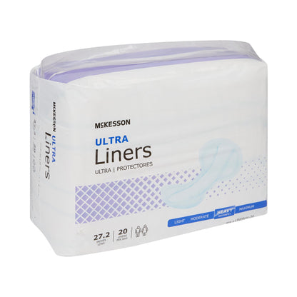 McKesson Ultra Incontinence Liner 27-1/5 Inch Length Heavy Absorbency Polymer Core One Size Fits Most (1187898_CS)