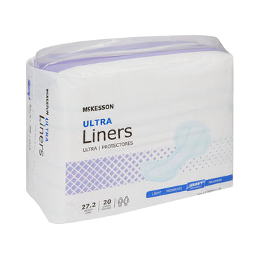 McKesson Ultra Incontinence Liner 27-1/5 Inch Length Heavy Absorbency Polymer Core One Size Fits Most (1187898_BG)