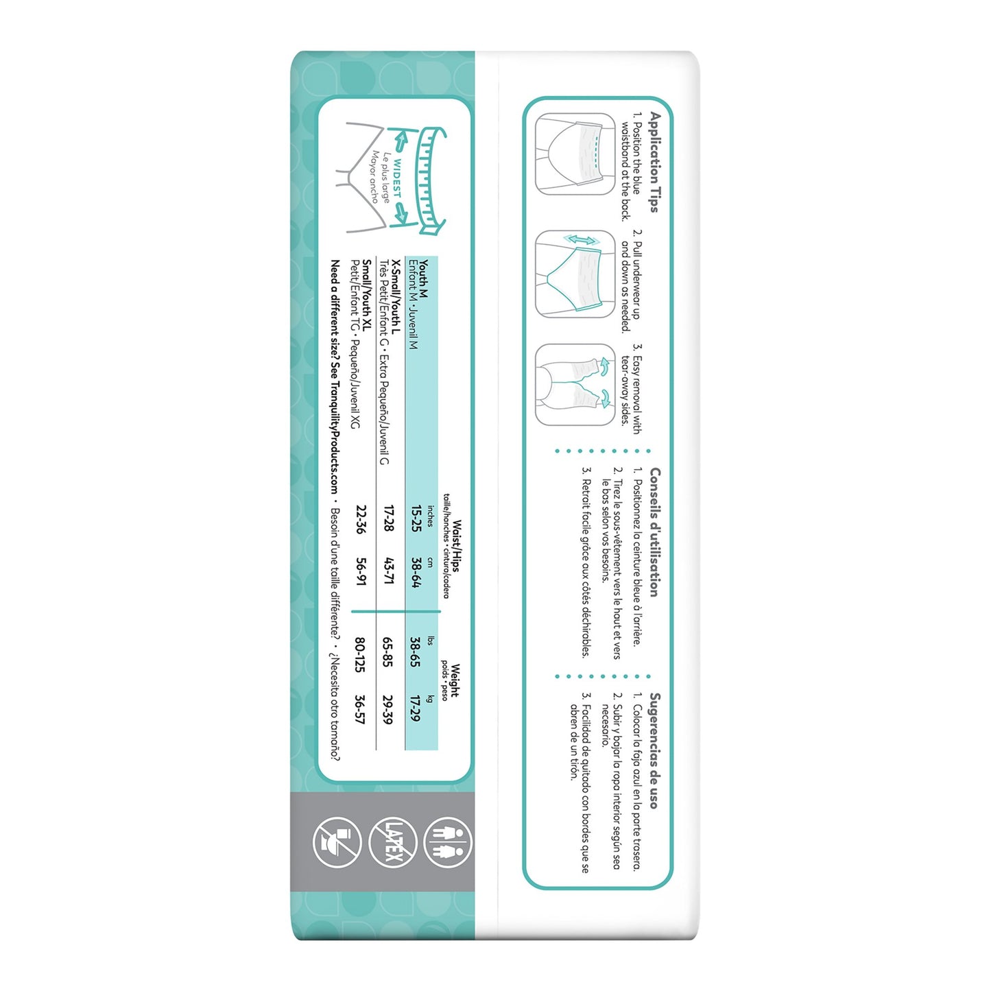 Tranquility® Essential Unisex Youth Absorbent Underwear Pull On with Tear Away Seams Medium Disposable Heavy Absorbency (1008934_CS)