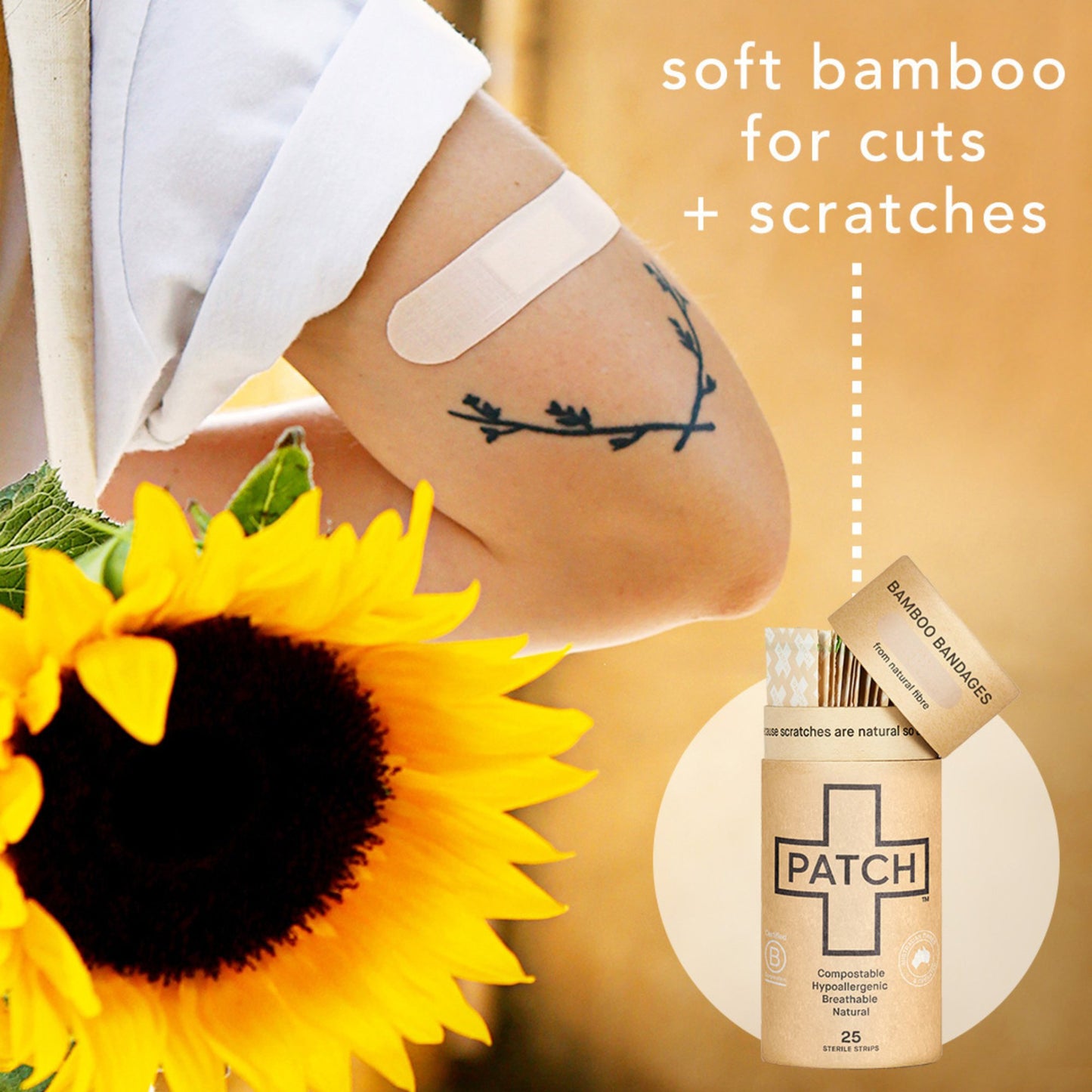 Patch™ Adhesive Strip 3/4 X 3 Inch Bamboo Rectangle Tan Sterile (1219439_CS)