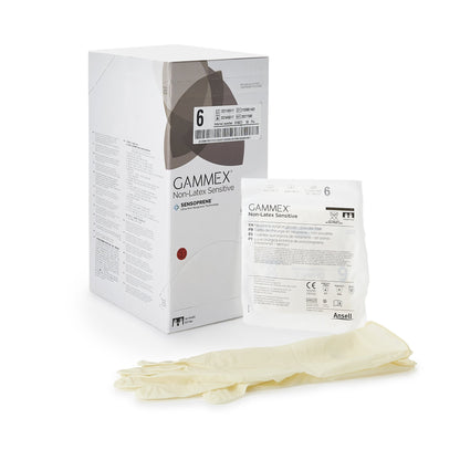 GAMMEX® Non-Latex Sensitive Surgical Glove Size 6 Sterile Polychloroprene Standard Cuff Length Micro-Textured Cream Chemo Tested (833672_BX)