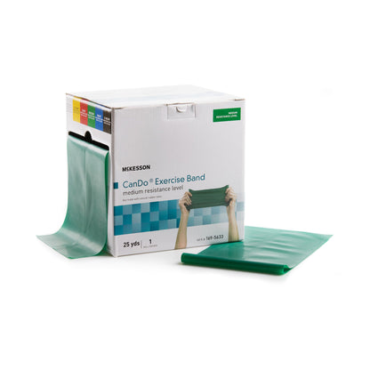 McKesson CanDo® Exercise Resistance Band Green 5 Inch X 25 Yard Medium Resistance (1073313_EA)