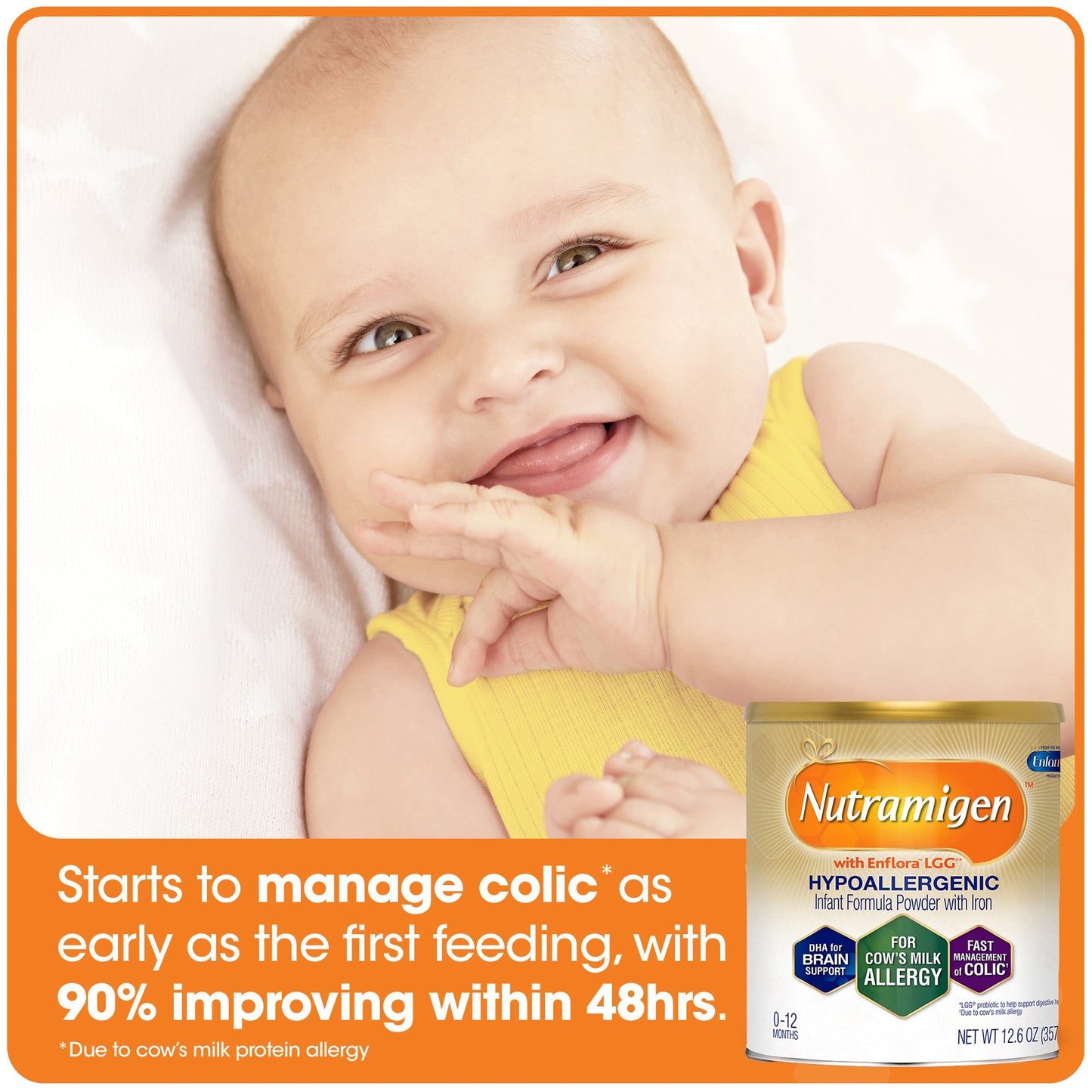 Nutramigen® with Probiotic LGG® Infant Formula Unflavored 12.6 oz. Can Powder Iron Cow's Milk Allergy (1166030_EA)