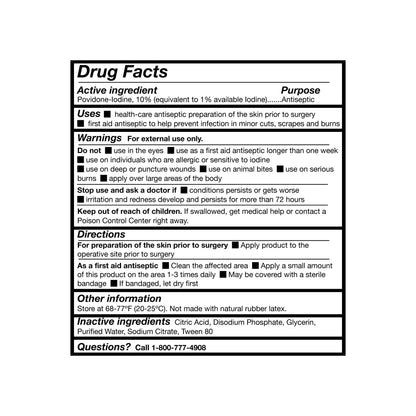 McKesson Skin Prep Solution 8 oz. Flip-Top Bottle 10% Strength Povidone-Iodine NonSterile (1043538_CS)