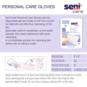 Seni Care Wash Mitt 6 X 9 Inch White Disposable (1163872_PK)
