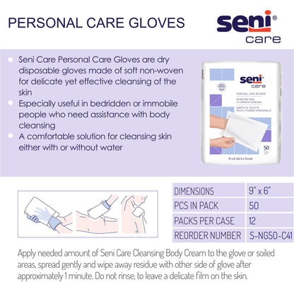 Seni Care Wash Mitt 6 X 9 Inch White Disposable (1163872_PK)