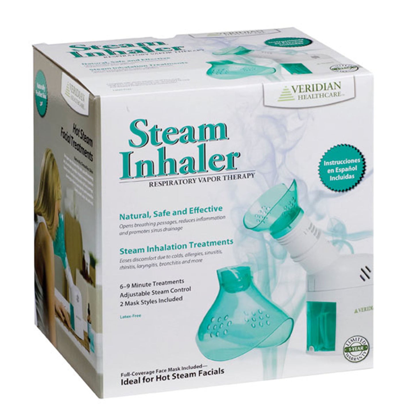 Veridian Healthcare Steam Inhaler Distilled Water Adult / Pediatric (1246877_EA)