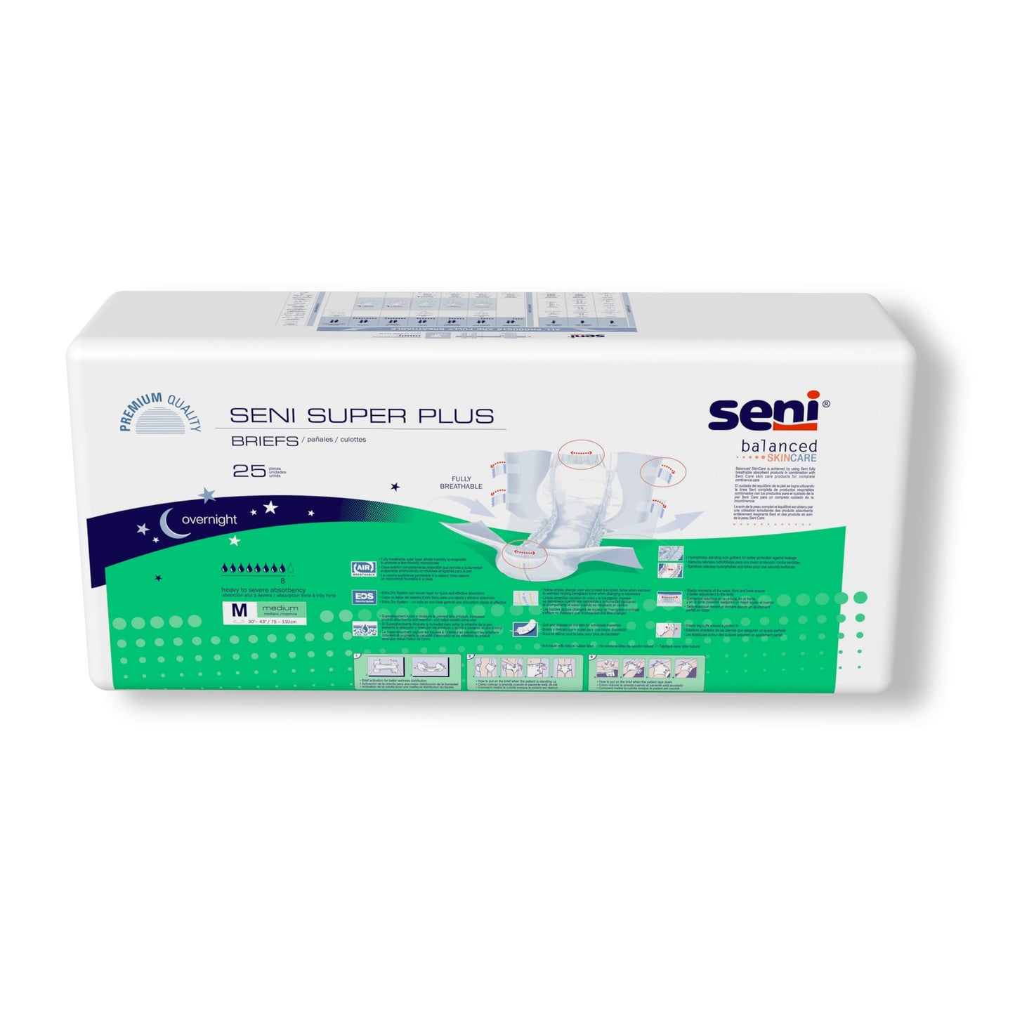 Seni® Super Plus Unisex Adult Incontinence Brief Medium Disposable Heavy Absorbency (1163863_CS)